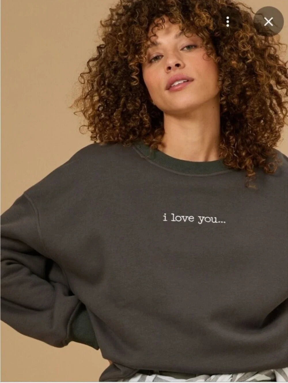 Altar'd State Taylor Swift Charcoal Gray Crewneck Sweater w/ White Embroidered - Picture 1 of 6